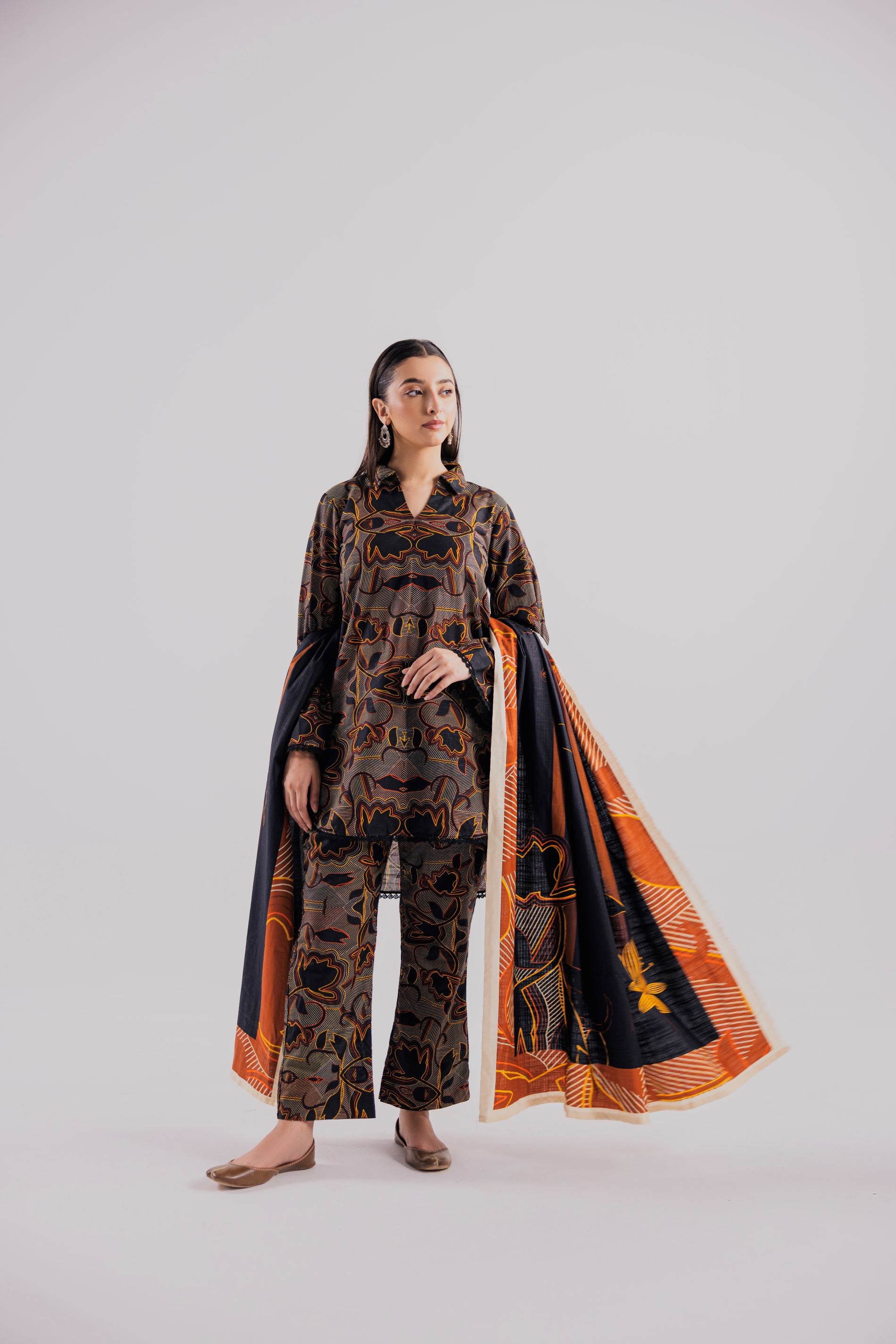 3 Piece Unstitched Printed Khaddar Suit (KWU24607)