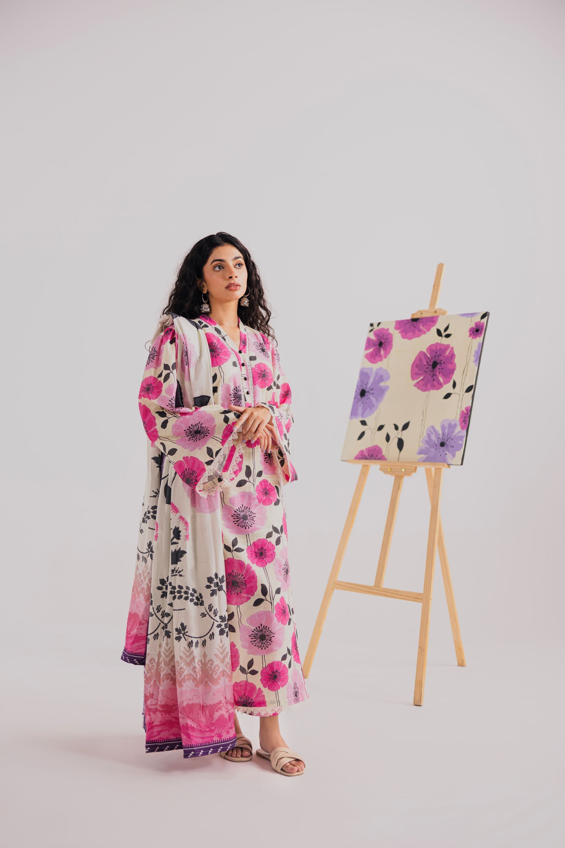 3 Piece Unstitched Printed Khaddar Suit (KWU24602)