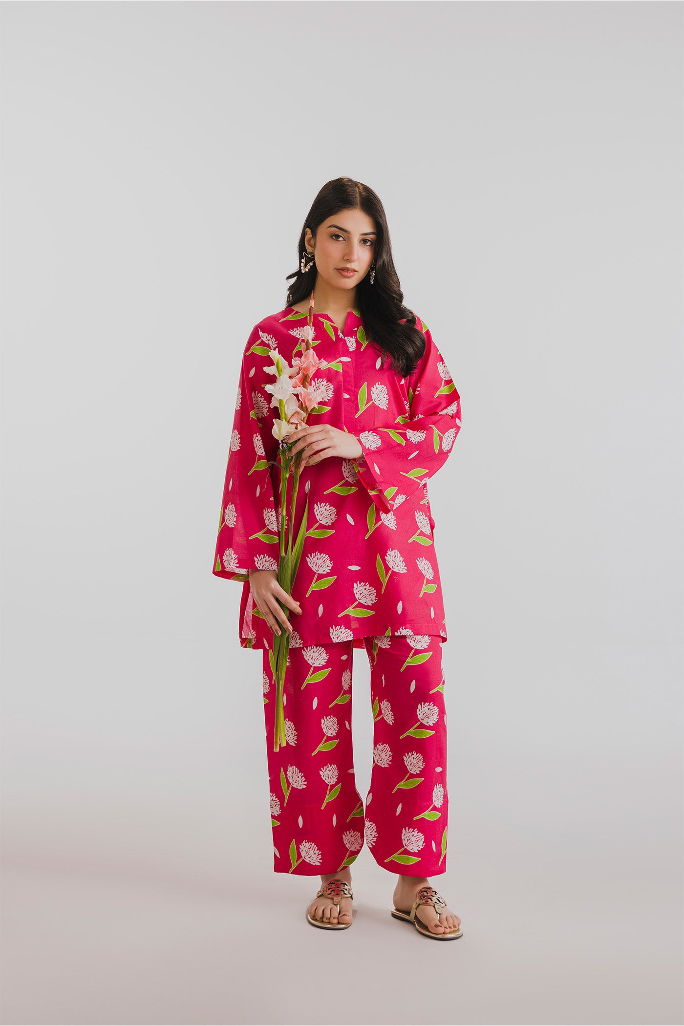 Premium Printed Co-ords Stitched (Scarlet Garden)