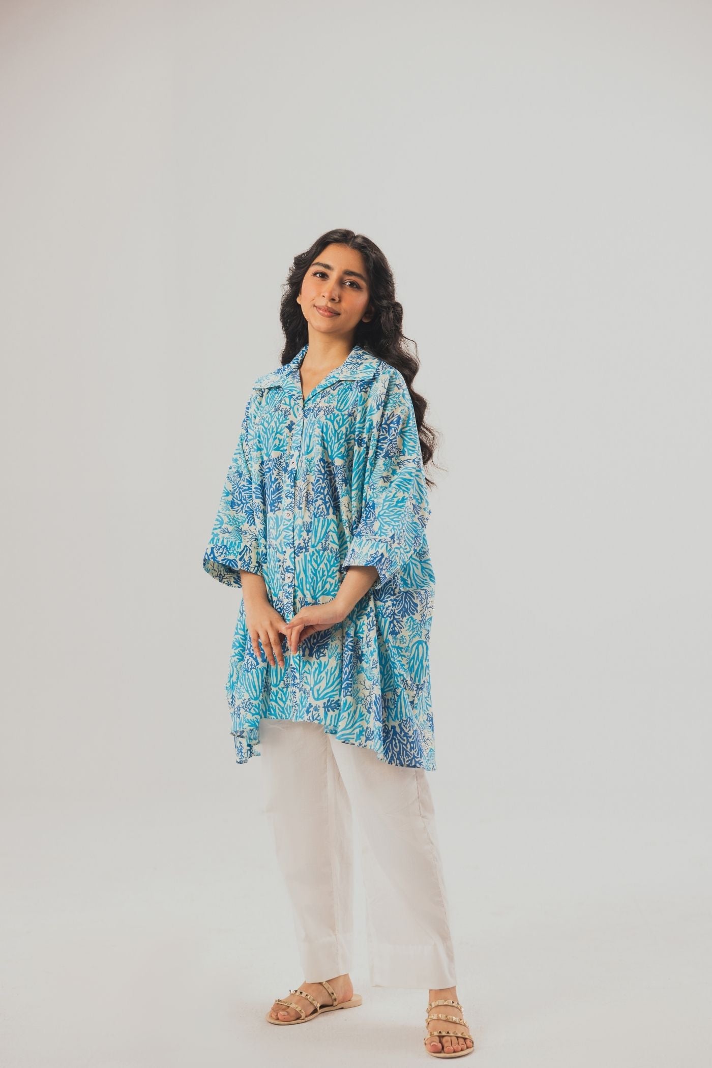 Premium Digital Printed Lawn Fabric (Under the Sea)