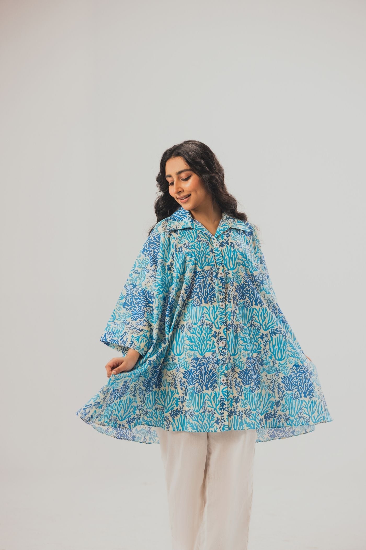 Premium Digital Printed Lawn Fabric (Under the Sea)