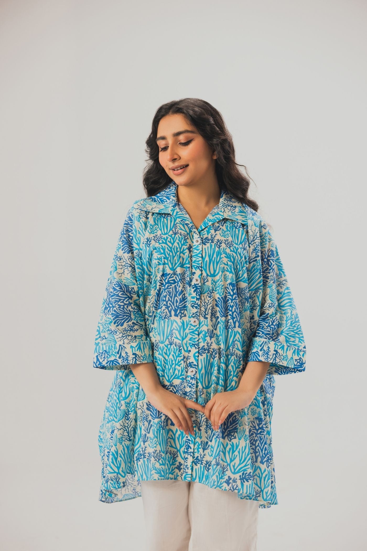 Premium Digital Printed Lawn Fabric (Under the Sea)