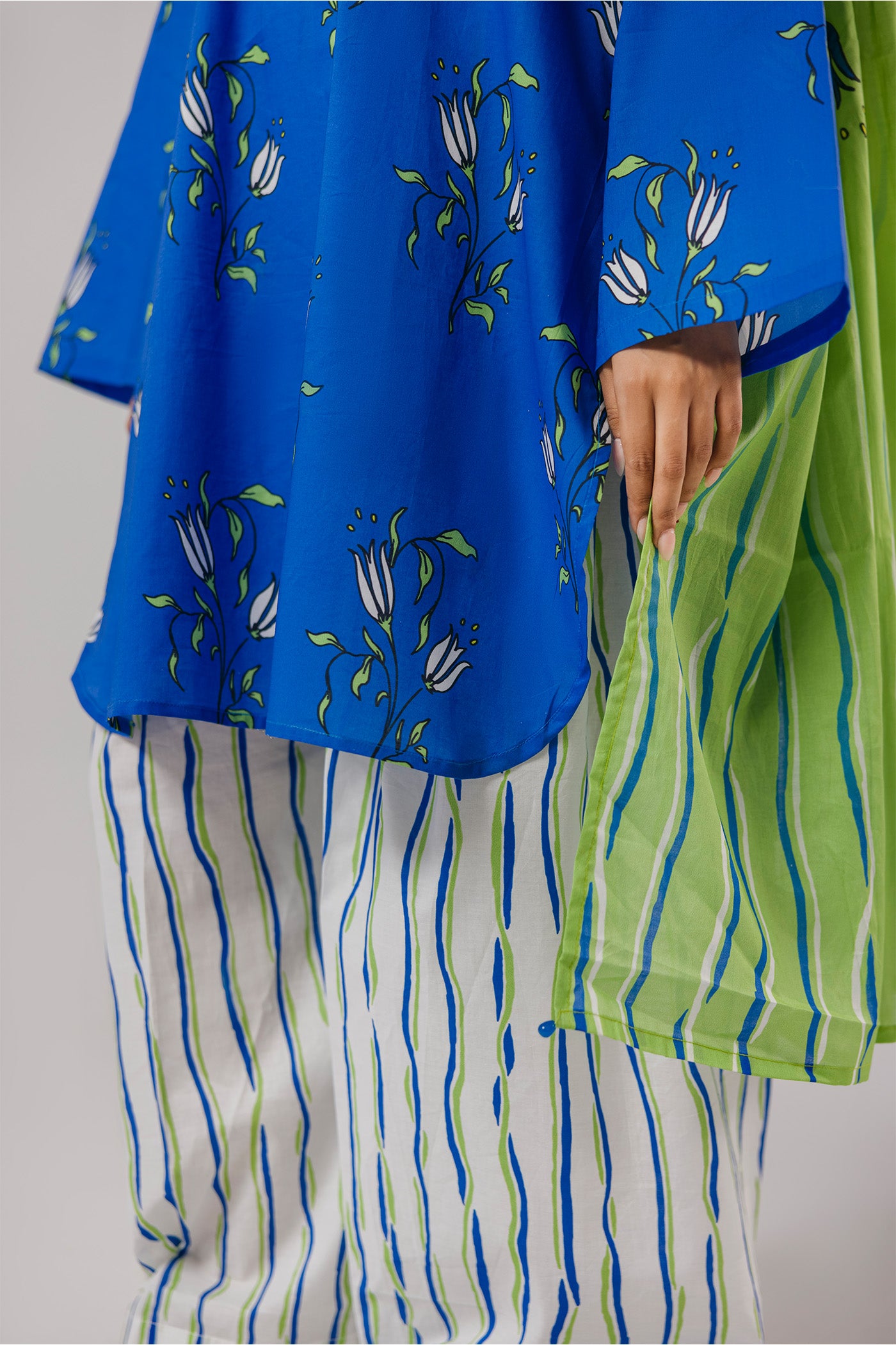 Premium 3 Piece Stitched Digital Printed Lawn (Blue Hour Bloom)