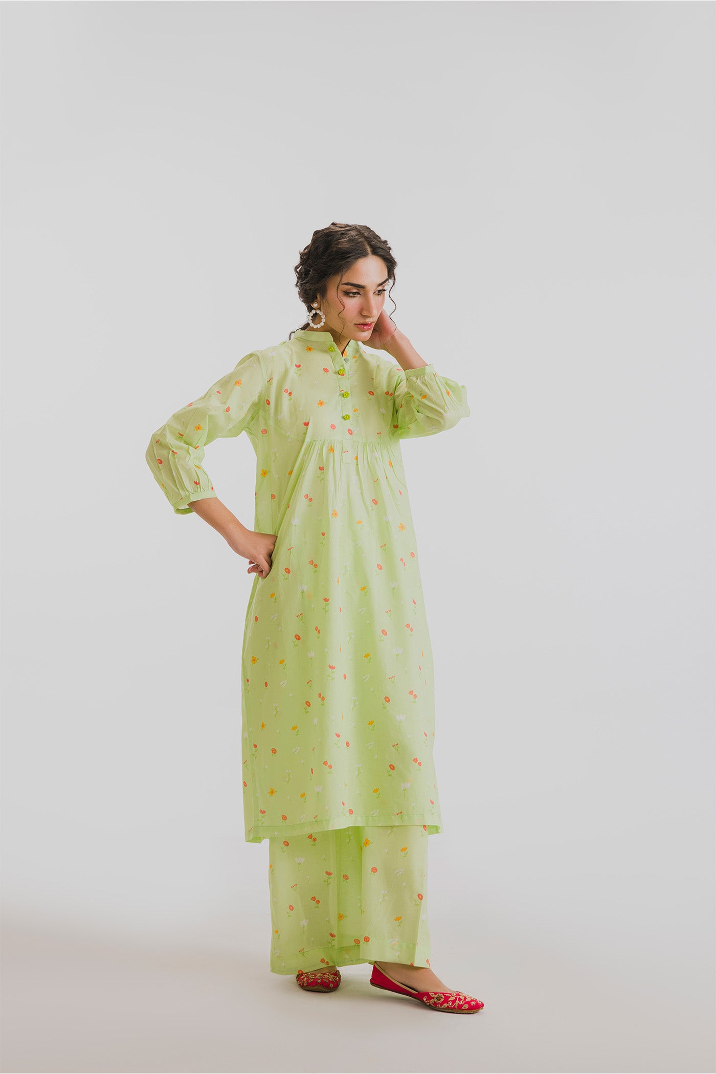 Premium 2 Piece Unstitched Digital Printed Lawn (Mint Medow)
