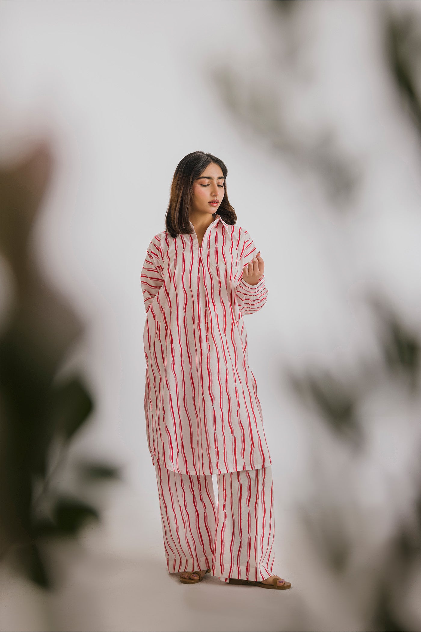 Premium Printed Co-ords Stitched (Love Wave Lines)