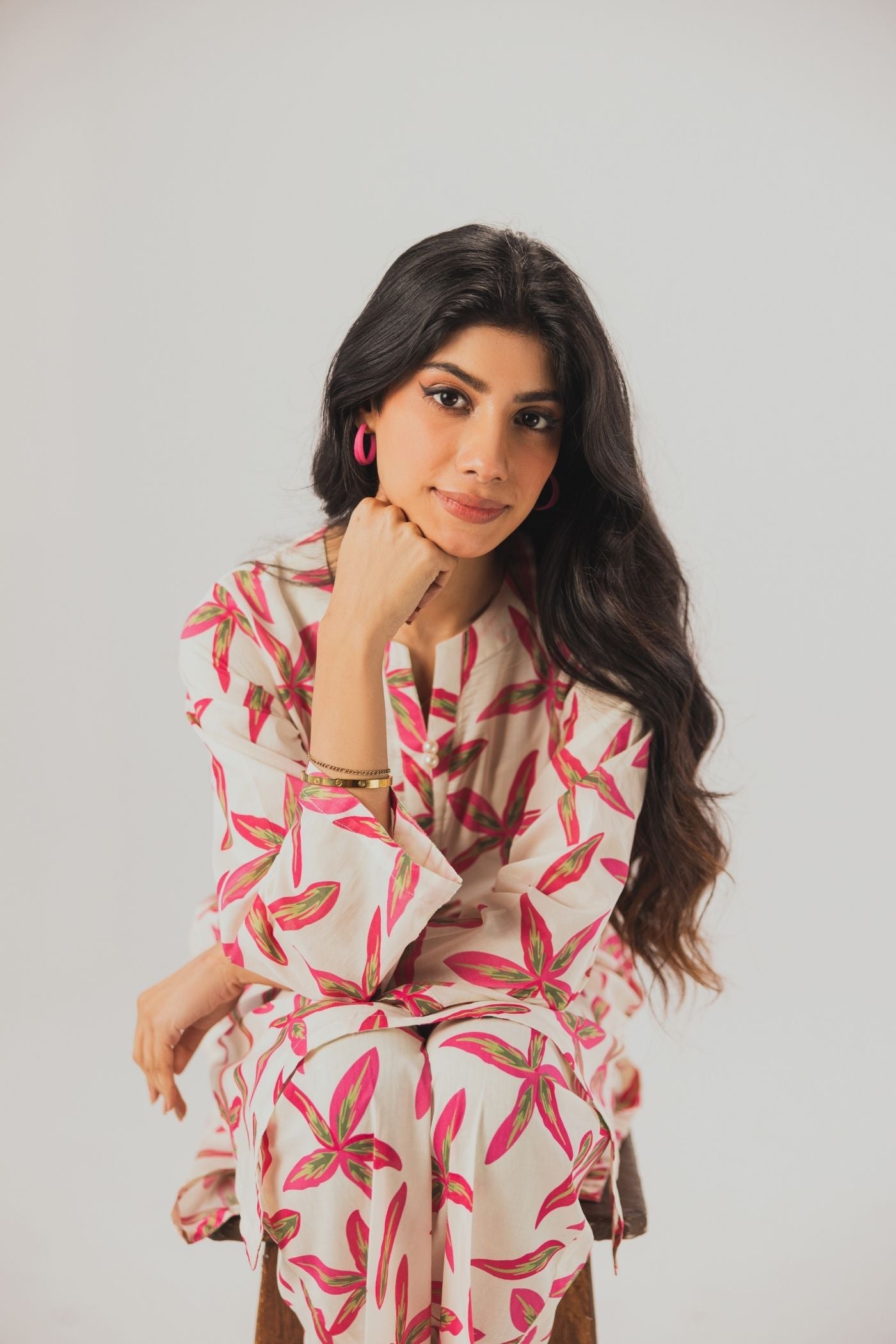 Premium Digital Printed Lawn Fabric (Radiant Bloom)