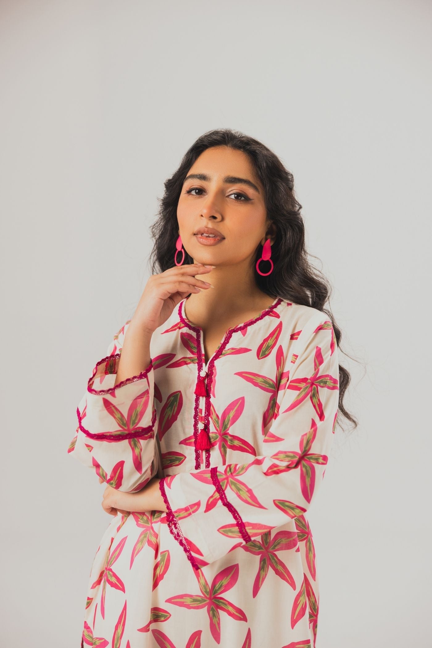 Premium Digital Printed Lawn Fabric (Radiant Bloom)