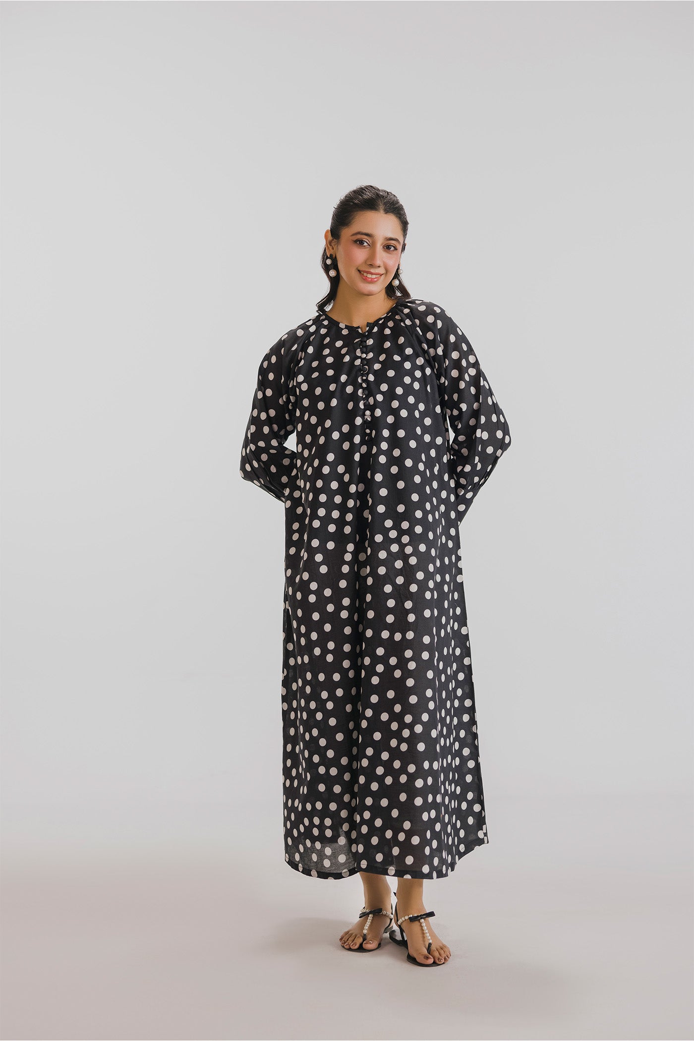 Premium Printed Co-ords Stitched (Polka Dots)