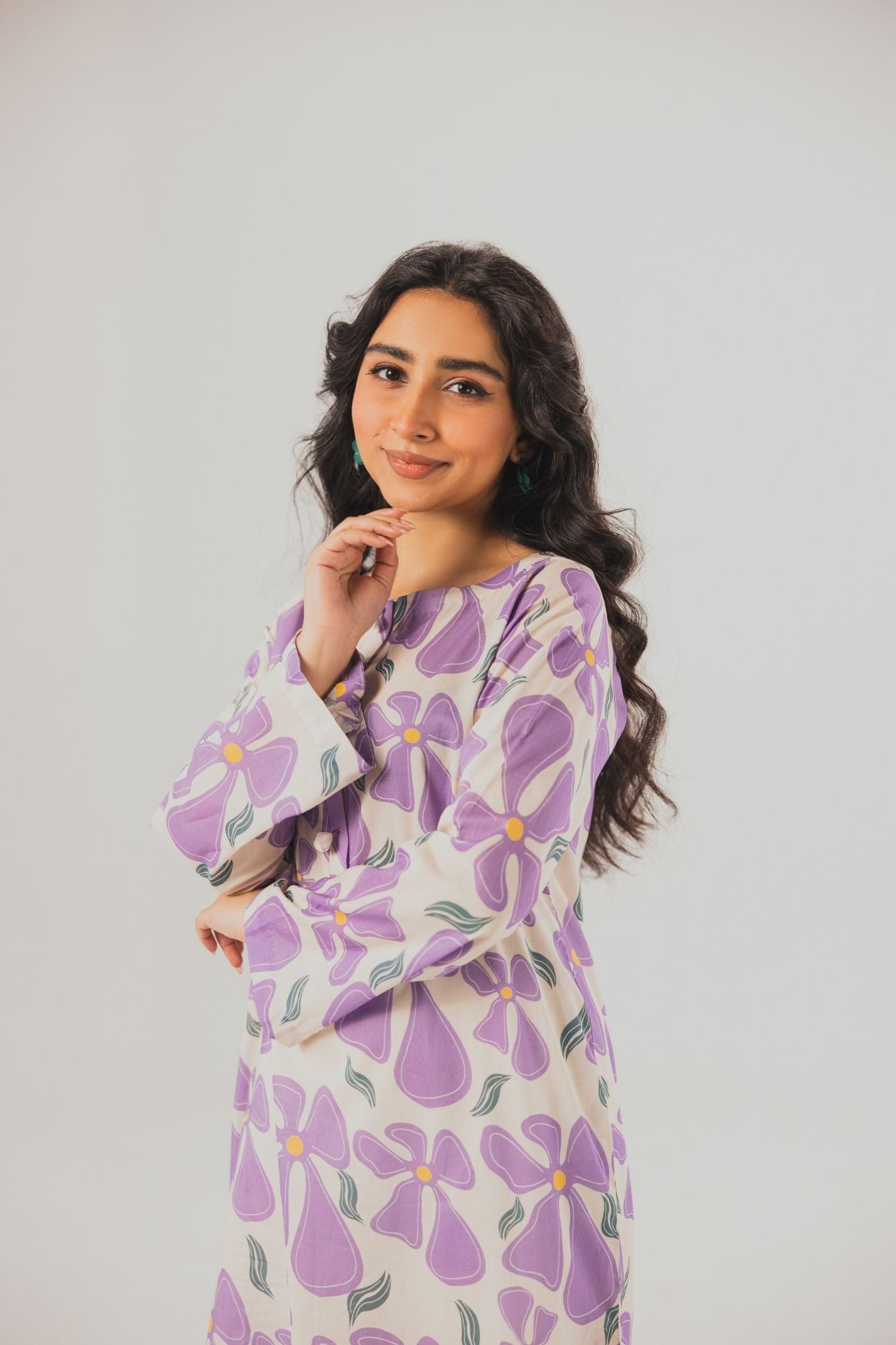 Premium Digital Printed Lawn Fabric (Frenzy Flowers)