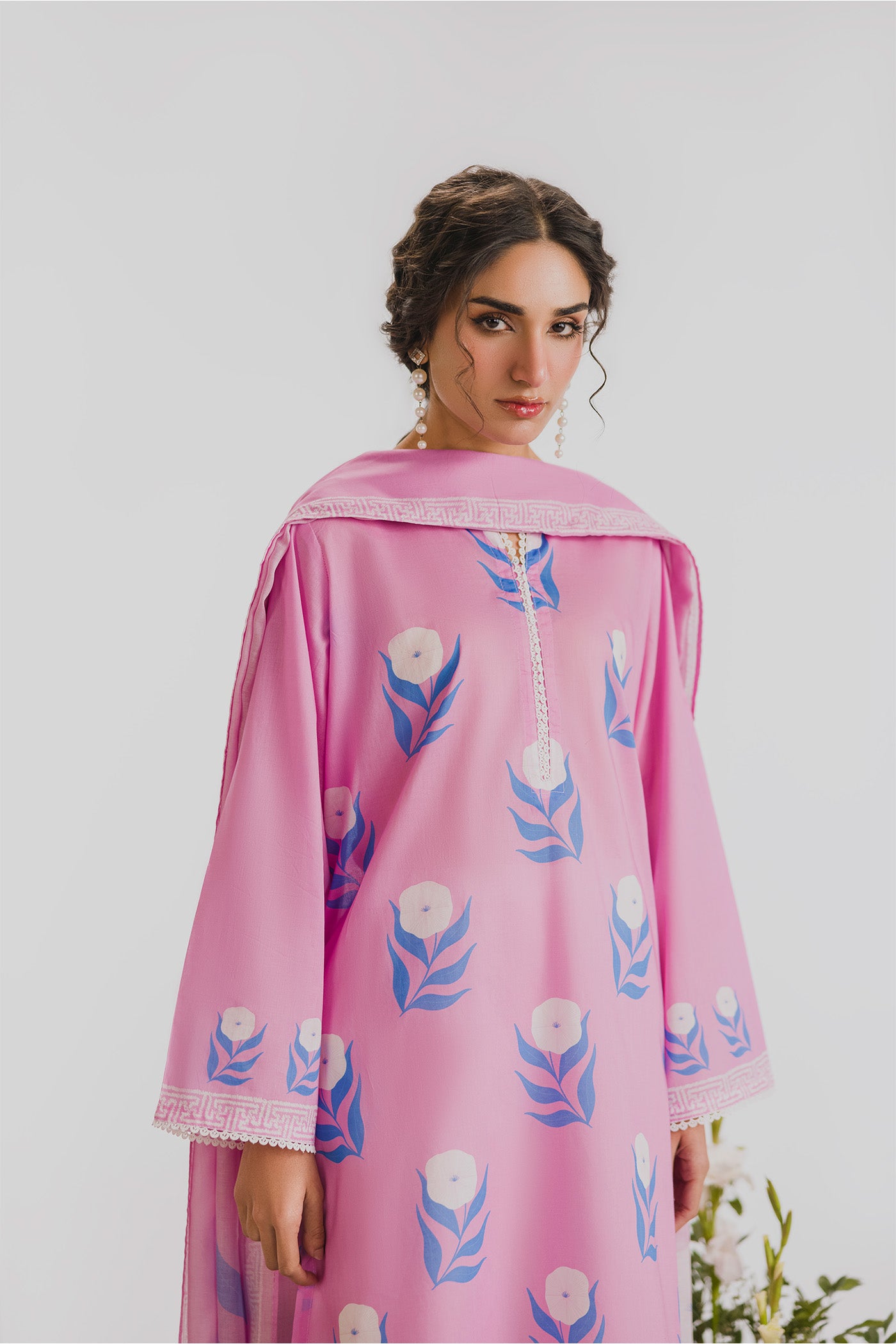 Premium 3 Piece Stitched Digital Printed Lawn (Back Bloom Theory)