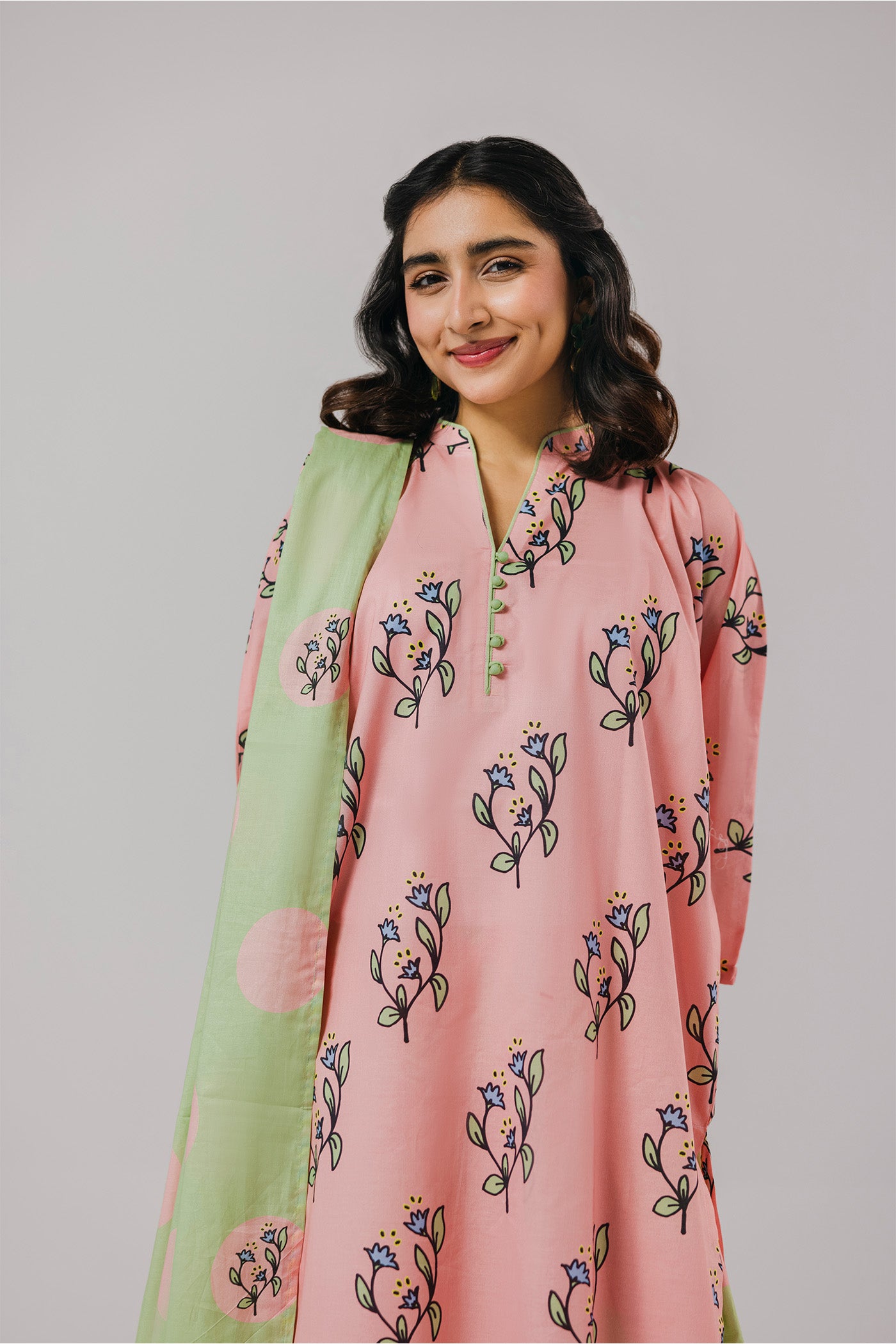 Premium 3 Piece Unstitched Digital Printed Lawn (Polka Bloom Era)