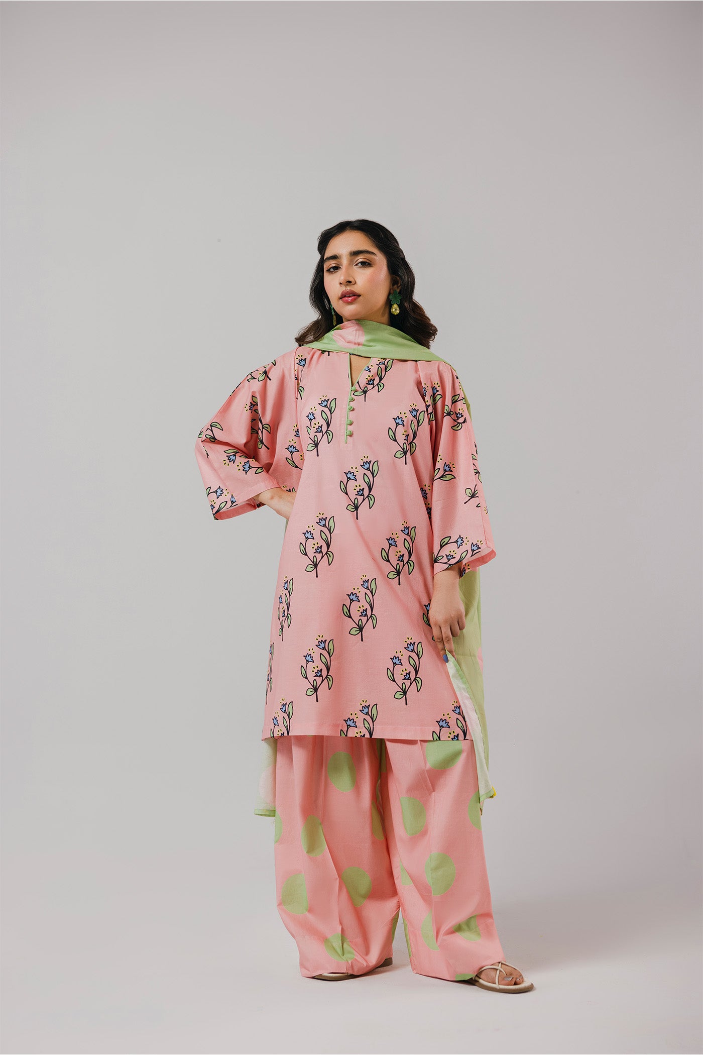 Premium 3 Piece Unstitched Digital Printed Lawn (Polka Bloom Era)