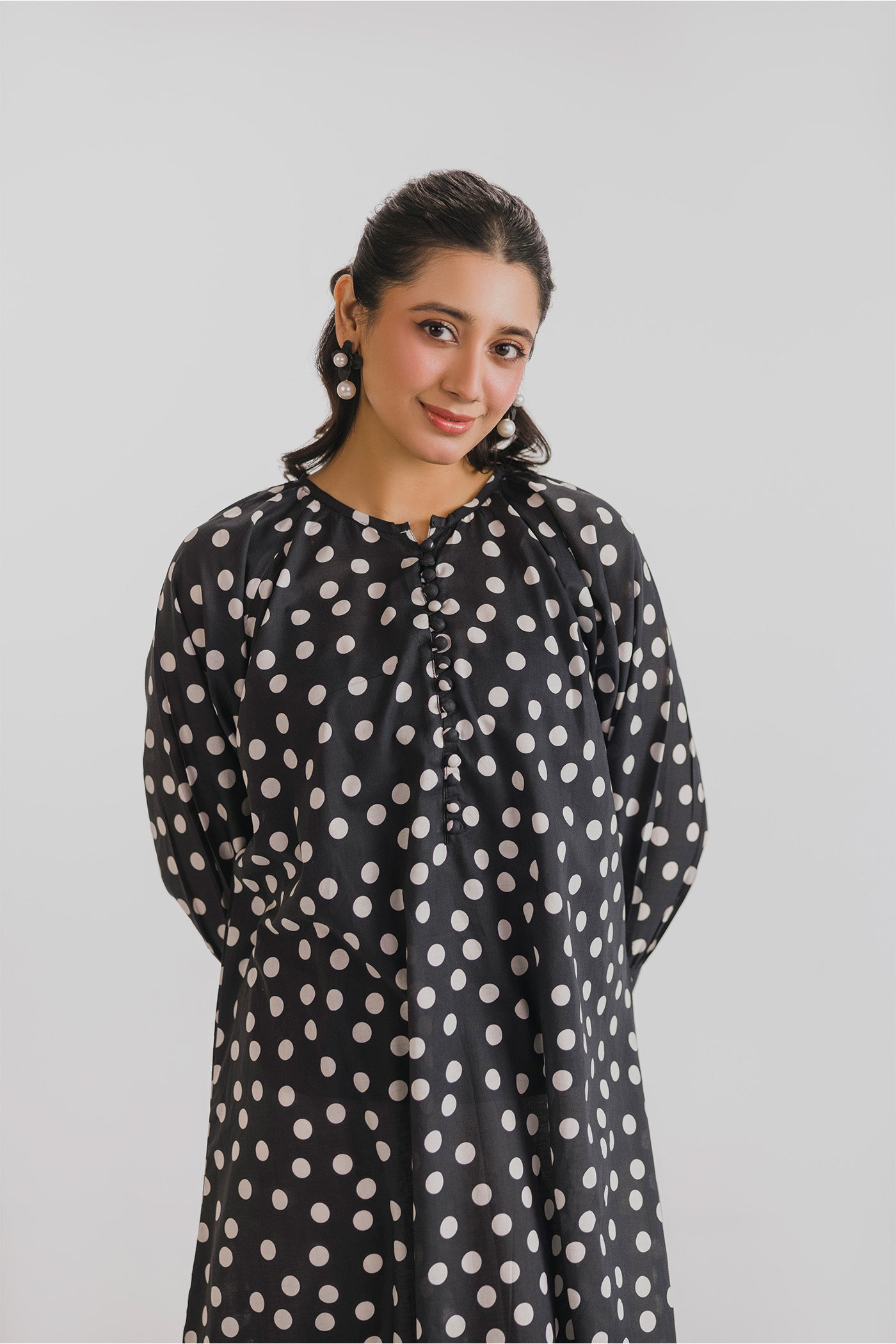 Premium Printed Co-ords Stitched (Polka Dots)