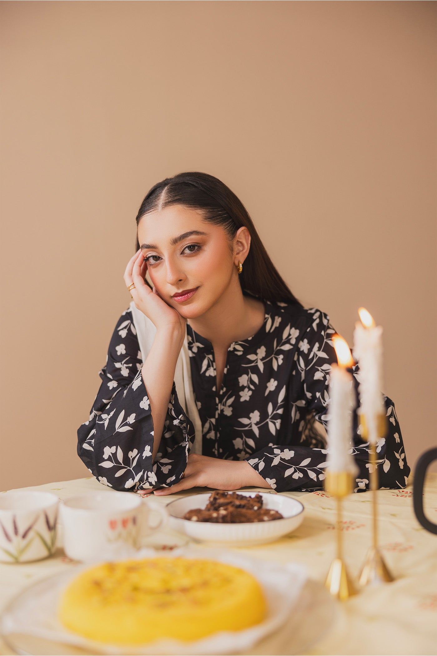 3 Piece Unstitched Printed Lawn Suit (Ristretto)