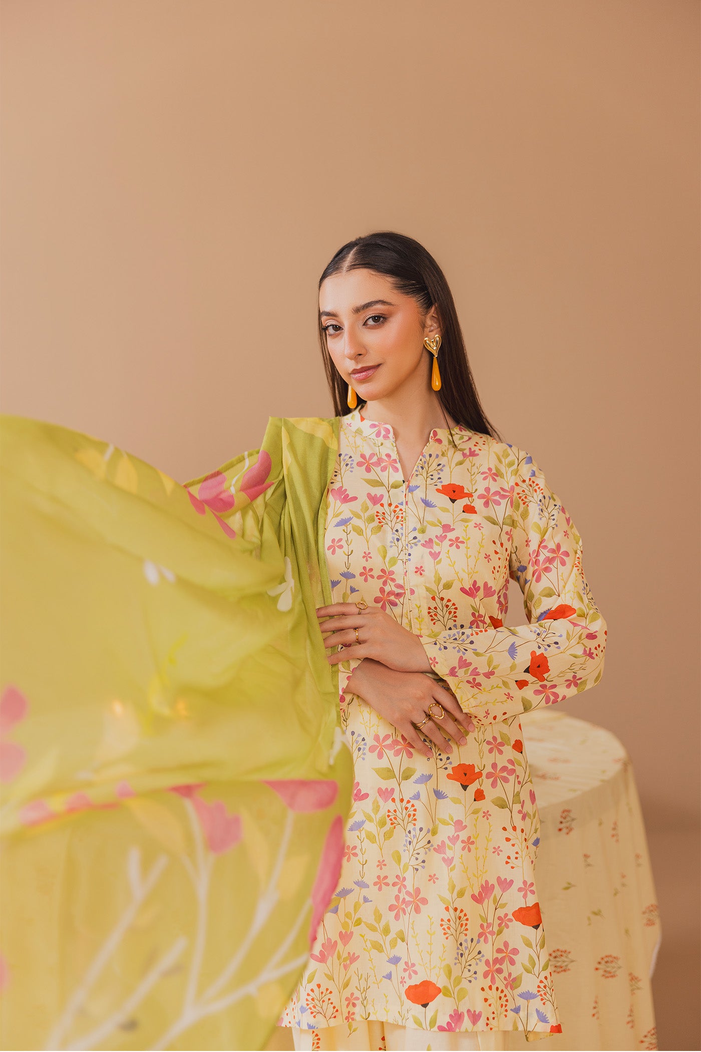 3 Piece Unstitched Printed Lawn Suit (Mazagran)