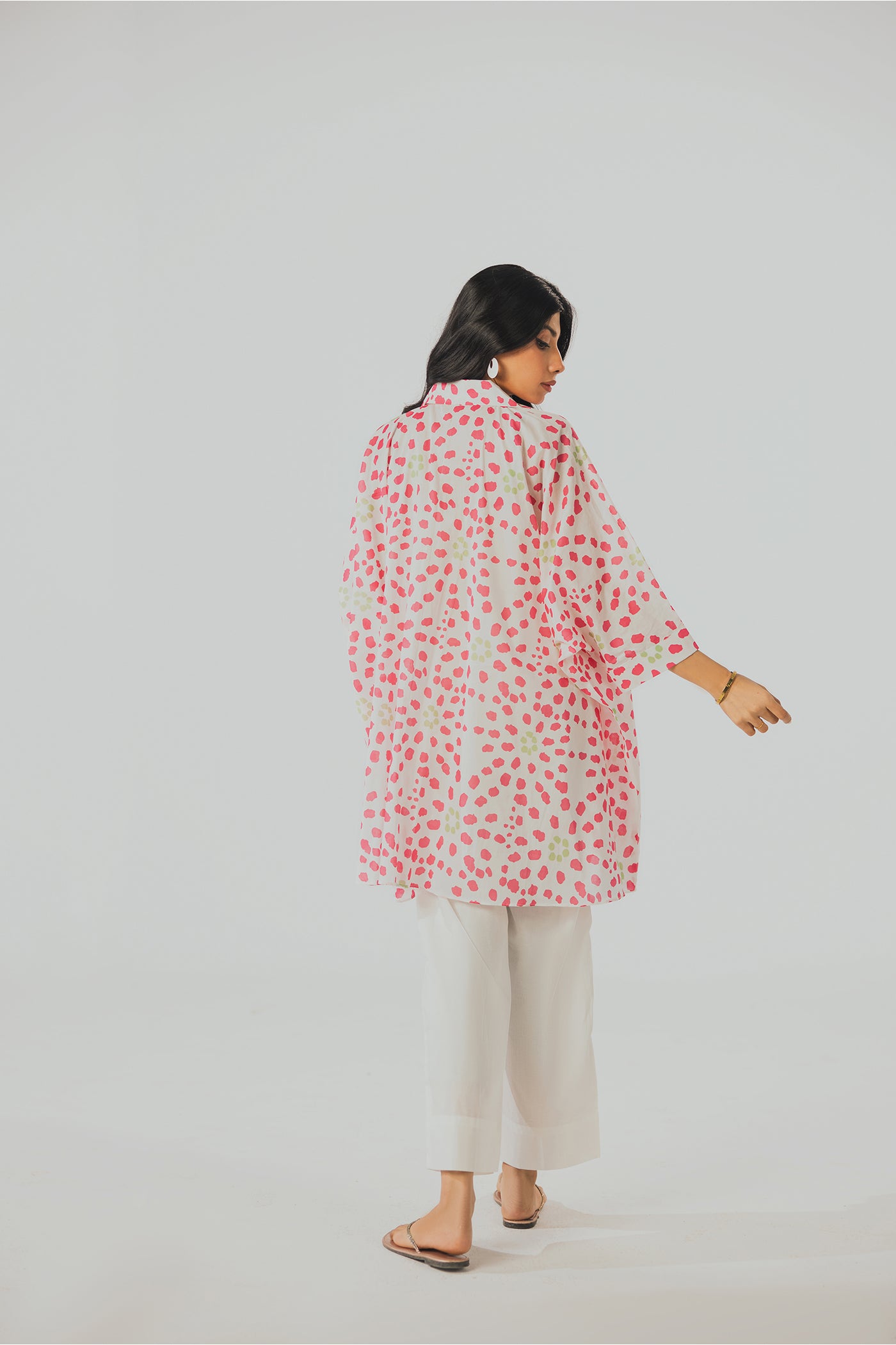 Premium Digital Printed Lawn Fabric (Polka Dot)