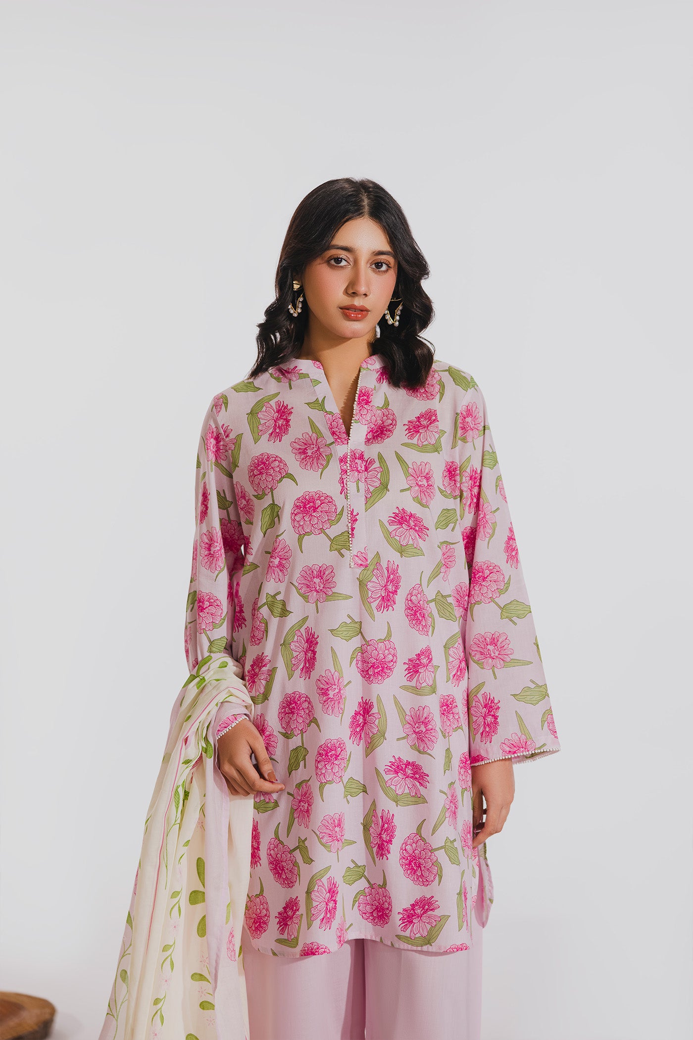Premium 3 Piece Unstitched Digital Printed Lawn (Blush Bloom)