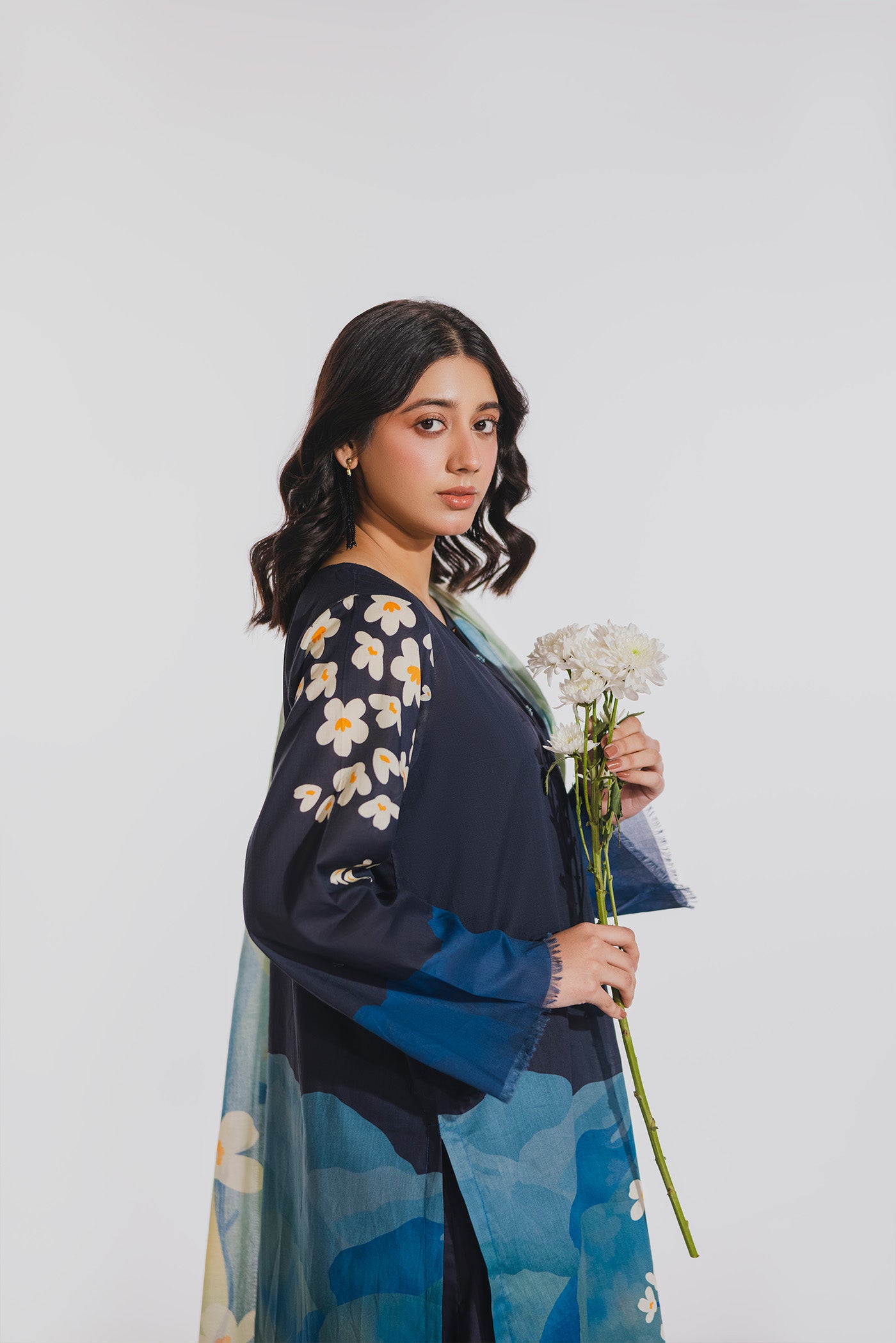 Premium 3 Piece Unstitched Digital Printed Lawn (Dusky Mountain Tale)